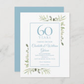 60e Jubileum Verander de datum Bloemen Aankondigingskaart (Voorkant / Achterkant)