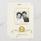 60e Jubileum Vintage uitnodigingen (Voorkant / Achterkant)