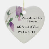 60e Jubileum  vogelbloemen Hart Keramisch Ornament (Achterkant)