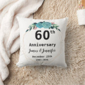 60e Jubileum voor bruiloft - Aangepaste namen en J Kussen (Deken)