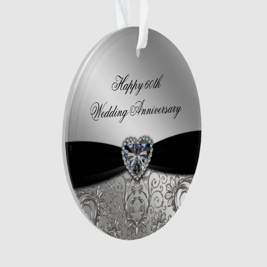 60e Jubileum voor bruiloft Acrylhoudend Ornament (voorkant)