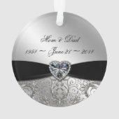 60e Jubileum voor bruiloft Acrylhoudend Ornament (achterkant)