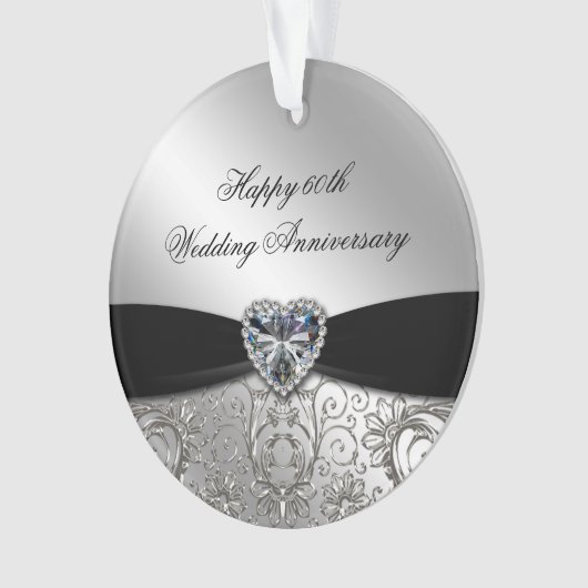 60e Jubileum voor bruiloft Acrylhoudend Ornament (voorkant)