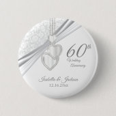 60e Jubileum voor bruiloft Ronde Button 5,7 Cm (Voorkant)