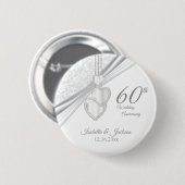 60e Jubileum voor bruiloft Ronde Button 5,7 Cm (Voorkant /achterkant)