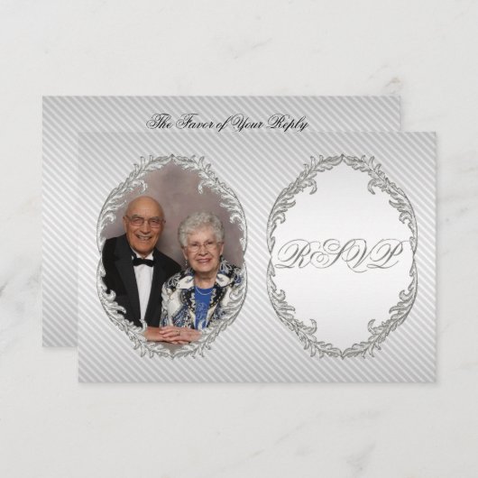 60e Jubileum voor bruiloft RSVP-kaart RSVP Kaartje (Voorkant / Achterkant)
