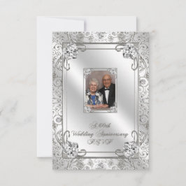 60e Jubileum voor bruiloft RSVP-kaart RSVP Kaartje
