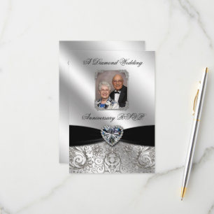 60e Jubileum voor bruiloft RSVP-kaart RSVP Kaartje
