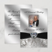 60e Jubileum voor bruiloft RSVP-kaart RSVP Kaartje (Voorkant / Achterkant)