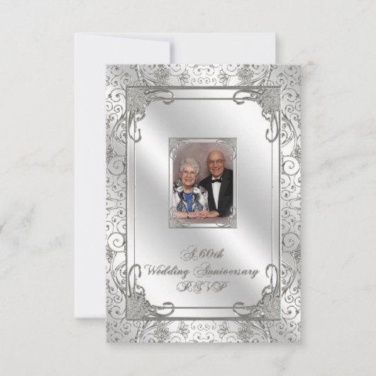 60e Jubileum voor bruiloft RSVP-kaart RSVP Kaartje (Voorkant)