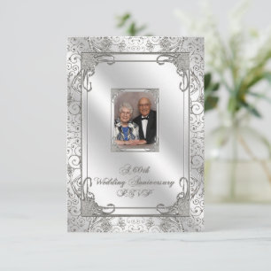 60e Jubileum voor bruiloft RSVP-kaart RSVP Kaartje