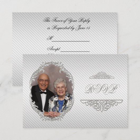60e Jubileum voor bruiloft RSVP-kaart RSVP Kaartje (Voorkant / Achterkant)