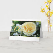 60e Jubileum voor het huwelijk - Gele Rose Kaart (Gele Bloem)
