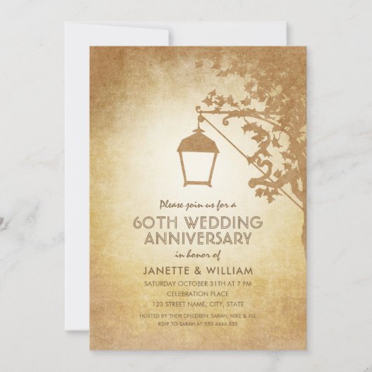  60e Jubileum voor weddenschappen Rustische Herfst Kaart (Voorkant)