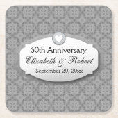 60e Jubileum Wedding Jubileum Diamond A09 Kartonnen Onderzetters (Voorkant)