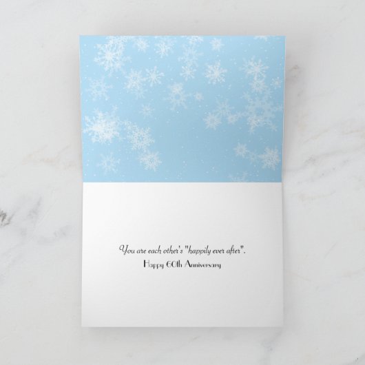 60e Jubileum Winter Heart Kaart (Binnen)