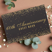 60e Jubileum Zwart Goud Confetti Elegant Gastenboek