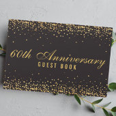 60e Jubileum Zwart Goud Confetti Elegant Gastenboek