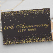 60e Jubileum Zwart Goud Confetti Elegant Gastenboek