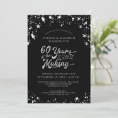 60e Jubileum zwart & gouden sterren 40 jaar Kaart (Staand voorkant)