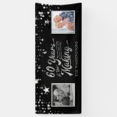 60e Jubileum zwart & zilver, foto's nu en dan Spandoek (Verticaal)