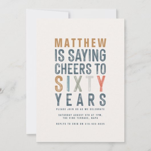 60e klas kleurrijke kaasmakers tot zestig jaar ver (Voorkant)