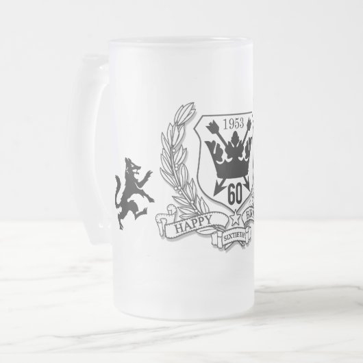 60e klas van de wapenfamilie matglas bierpul (Voorkant links)