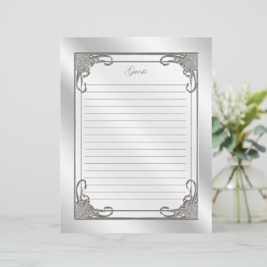 60e lijst met bezoekers van Jubileum voor weddensc (Staand voorkant)