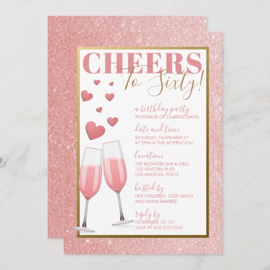 60E MAANDAG | PINK CHAMPAGNE KAART (Voorkant / Achterkant)