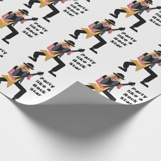 60e Mannen 🎸🤣 Rockstar Verjaardag Gitaar Funky F Cadeaupapier (Hoek)