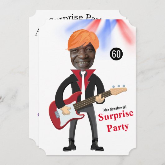 60e Mannen 🎸🤣 Rockstar Verjaardag Gitaar Funky F Kaart (Voorkant / Achterkant)