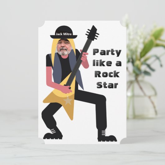 60e Mannen 🎸🤣 Rockstar Verjaardag Gitaar Funky F Kaart (Staand voorkant)