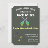 60e Mannen 🎸🤣 Rockstar Verjaardag Gitaar Funky F Kaart (Achterkant)