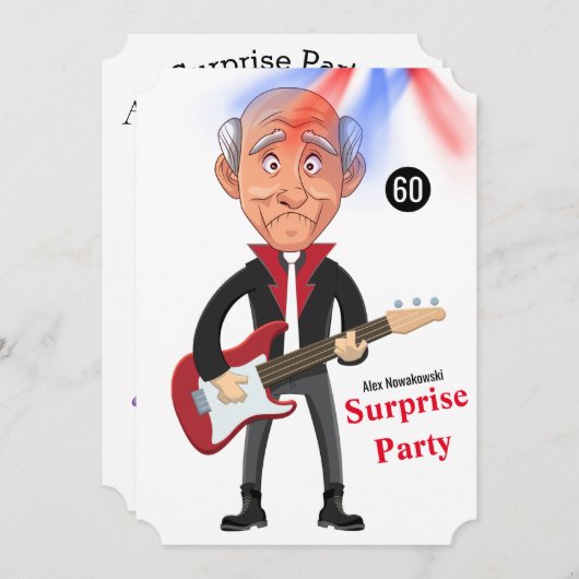 60e Mannen 🎸🤣 Rockstar Verjaardag Gitaar Funky F Kaart (Voorkant / Achterkant)