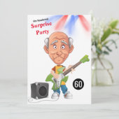 60e Mannen 🎸🤣 Rockstar Verjaardag Gitaar Funky F Kaart (Staand voorkant)