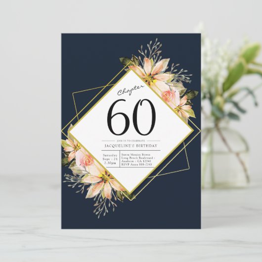 60e marinier Blue Invitation Kaart (Staand voorkant)
