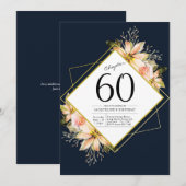 60e marinier Blue Invitation Kaart (Voorkant / Achterkant)