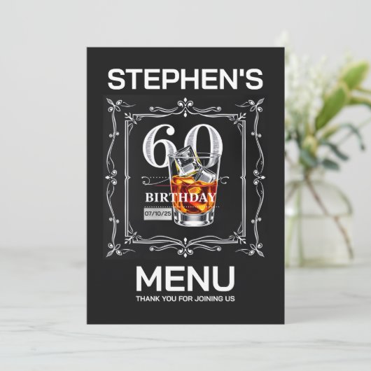 60e menu kaart (Staand voorkant)