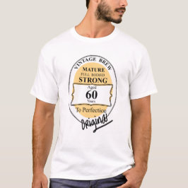 60e mijlpaal op de geboorte Funny BeerLabel T-shirt