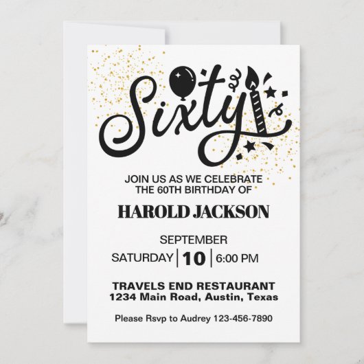 60e mijlpaal verjaardag kaart (Voorkant)