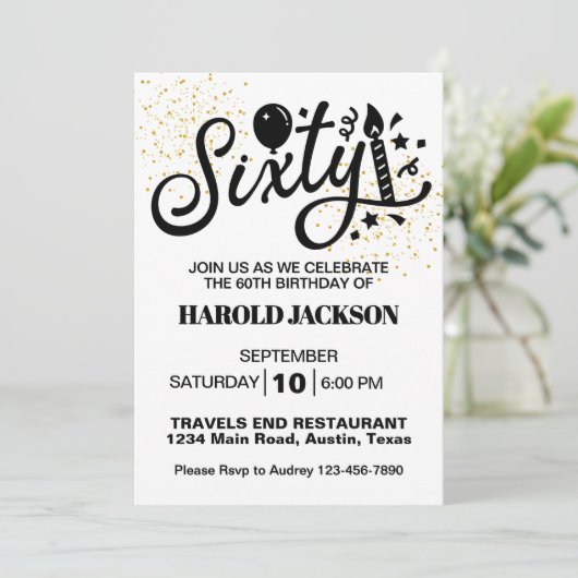 60e mijlpaal verjaardag kaart (Staand voorkant)