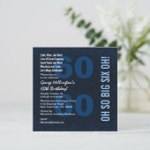 60e moderne blauwe witte vlek OH A01 Kaart (Staand voorkant)