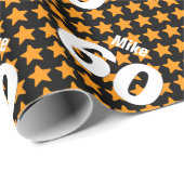 60e Moderne STARS Birthday Style Aangepaste naam V Cadeaupapier (Rol Hoek)