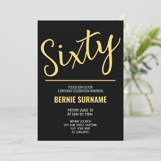 60e moderne zestig verjaardagsfeest kaart (Staand voorkant)