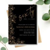 60e Moderne Zwart & Gouden Folie Verrassing Verjaa Folie Uitnodiging