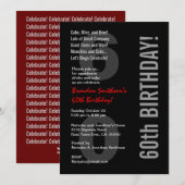 60e moderne zwarte witte rode Sjabloon Kaart (Voorkant / Achterkant)