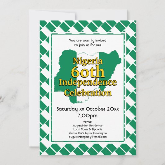 60e ONAFHANKELIJKHEID VAN NIGERIA | Nigeriaanse vl Kaart (Voorkant)