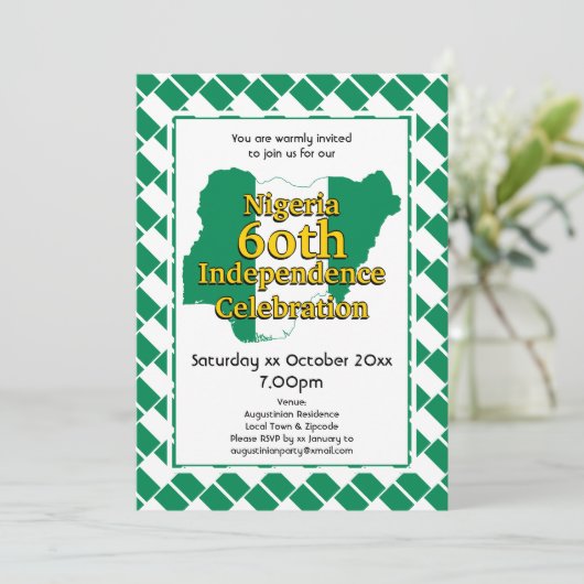 60e ONAFHANKELIJKHEID VAN NIGERIA | Nigeriaanse vl Kaart (Staand voorkant)