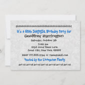 60e OPLEIDING Modern Blue and White Birthday W081 Kaart (Achterkant)