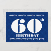60e OPLEIDING Modern Blue and White Birthday W081 Kaart (Voorkant / Achterkant)